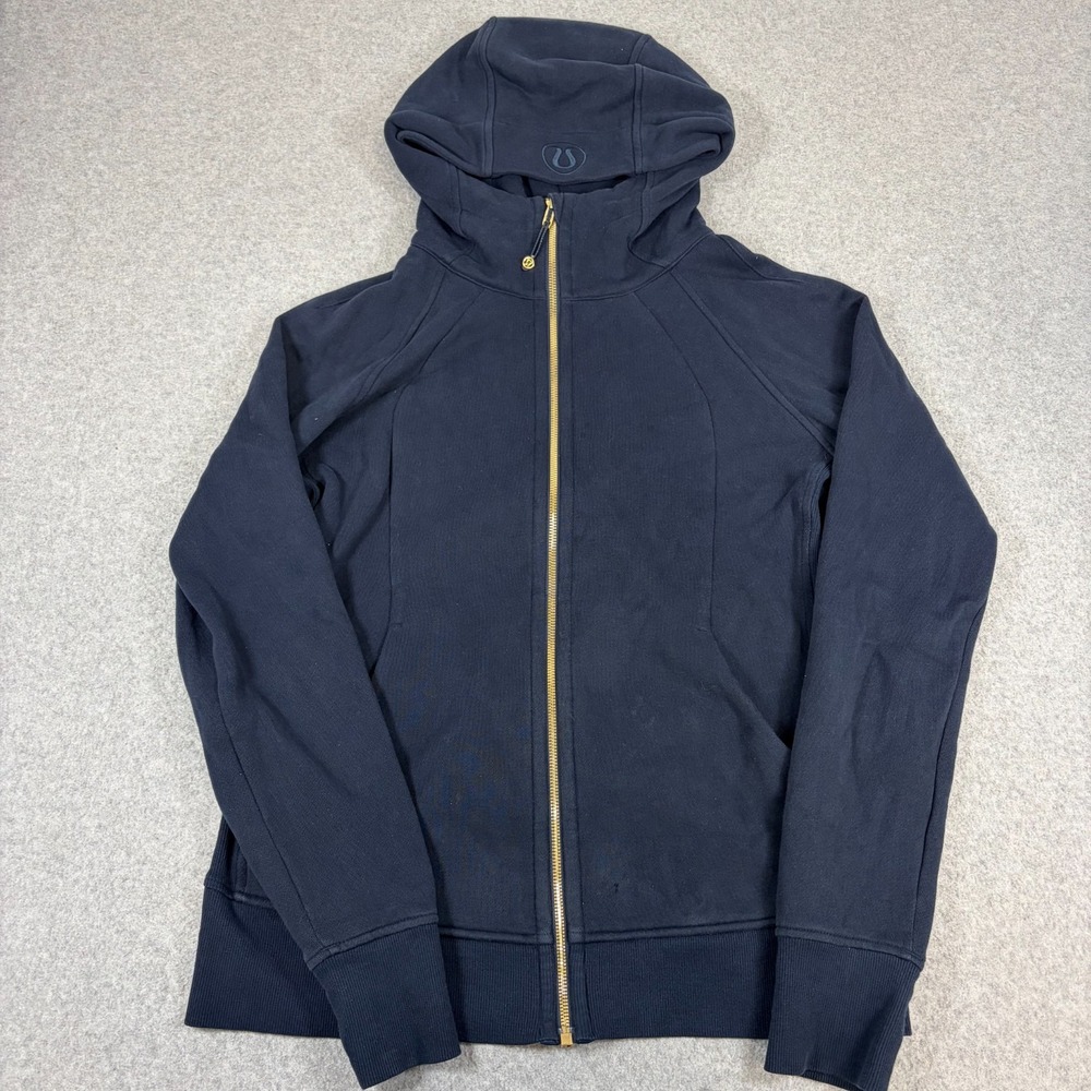 Lululemon Hoodie Women 12 Blue Scuba Oversized Half Zip Pullover